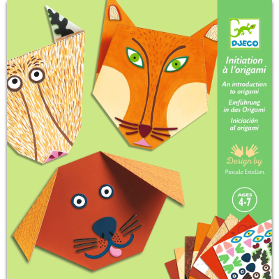 Djeco Iniciação ao Origami Animais - Kit de Dobragens de Papel para Crianças a partir dos 4 Anos