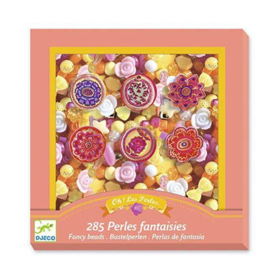 3070900098541 Djeco Flores - Kit de 285 Missangas e 6 Pendentes para Criar Pulseiras e Colares