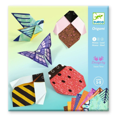 3070900087071 Djeco Origami No Meu Jardim - Kit Nível 1 Dobragens de Papel a partir dos 5 Anos