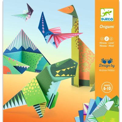 Djeco Origami Dinossauros - Kit Nível 2 Dobragens de Papel a partir dos 6 Anos
