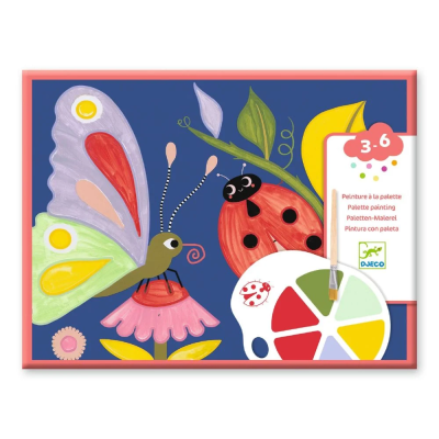 Djeco Insetos Kit de Pintura Infantil com Paleta - Presente para Crianças de 3 Anos