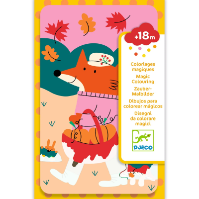 Djeco Pinturas Mágicas 4 Estações - Livro de Colorir Mágico com Água Reutilizável para Crianças a partir dos 18 Meses