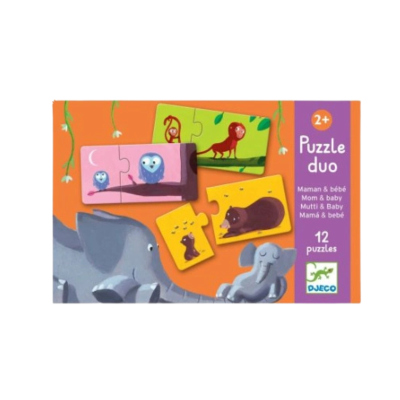 3070900081574 Djeco Puzzle Duo Mãe e Bebé - Puzzle de Associação +2 Anos