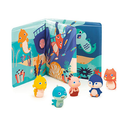 Ludi Livro de Banho com 5 Fantoches de Dedo Animais Marinhos