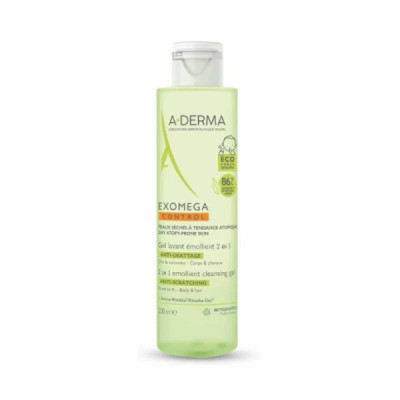 A-Derma Exomega Control Gel Corpo e Cabelo 200ml | Farmácia d'Arrábida