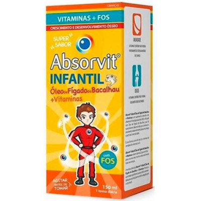 Absorvit Infantil Oleo Figado Bacalhau + Vitaminas 150mL | Farmácia d'Arrábida