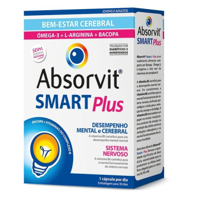 Absorvit Smart Plus Caps X 30 Cáps | Farmácia d'Arrábida
