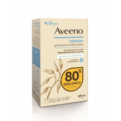 Aveeno Dermexa Gel Banh Emol300 Duo -80% | Farmácia d'Arrábida