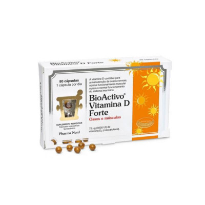 BioActivo Vitamina D Forte Cápsulas x80 | Farmácia d'Arrábida