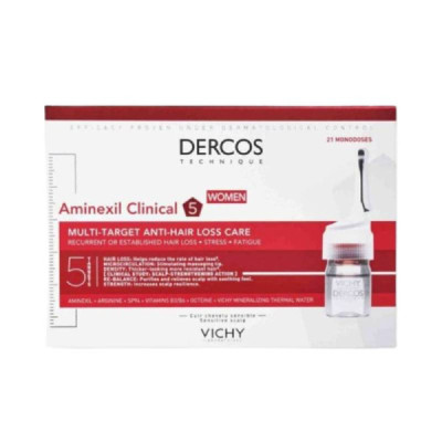 Dercos Aminexil Clinical 5 Mulher 21 Monodoses | Farmácia d'Arrábida