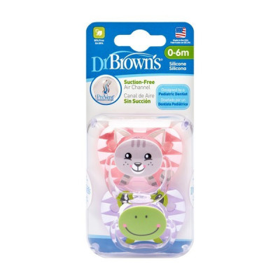 Dr. Browns Prevent Chupeta Anim Girl Silicone 0-6Mx2 185907.5