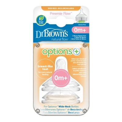 Dr. Browns Tetina Silicone Larga Premat 0M+ X2