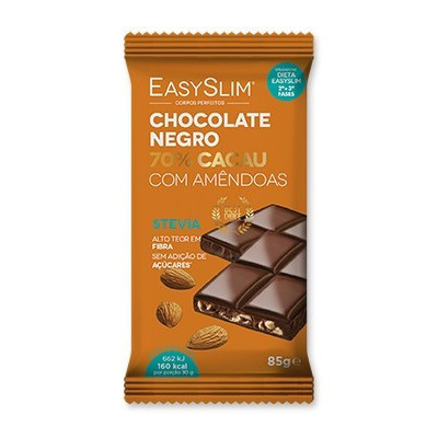 Easyslim Chocolat Negro 70% Cacau Amend 85G | Farmácia d'Arrábida