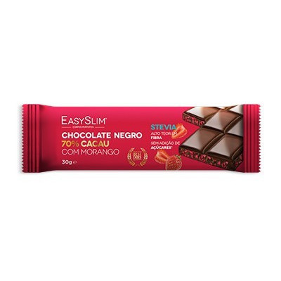 Easyslim Chocolat Negro 70% Morango 30G | Farmácia d'Arrábida