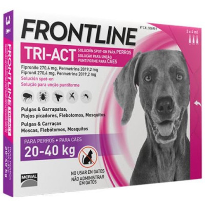 Frontline Tri-Act L Sol Cao 20-40Kg 4mLx3 | Farmácia d'Arrábida