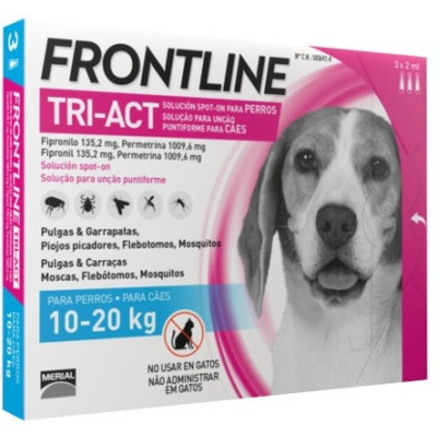 Frontline Tri-Act M Solução Cão 10-20Kg 2mLx3