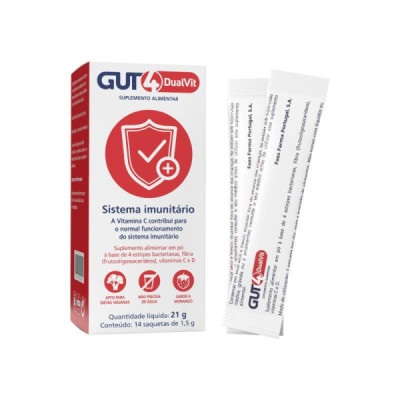 Gut4 DualVit Saquetas Pó Morango x14