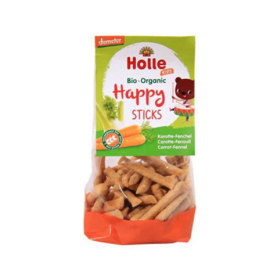 Holle Bio Happy Sticks Cenoura E Funcho Bio 100g +3A | Farmácia d'Arrábida