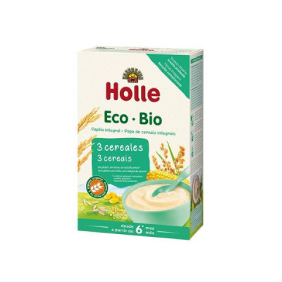 Holle Bio Papa 3 Cereais Sem Glúten 250g +6M