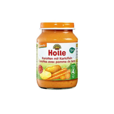 7640230492294 Holle Bio Puré Cenoura e Batata 190g +4M