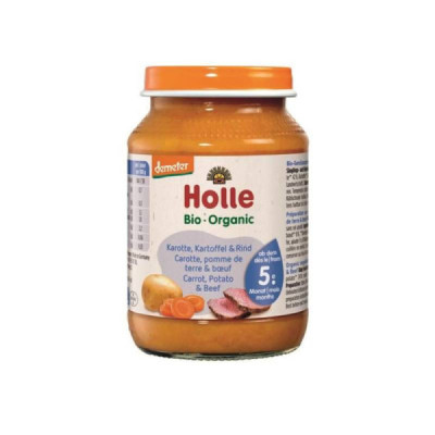 Holle Bio Puré Cenoura Batata E Carne Vaca 190g +5M