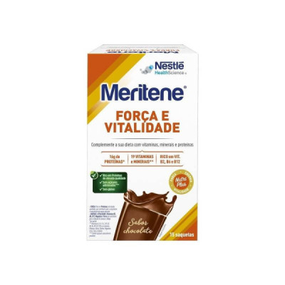 Meritene Força e Vitalidade Chocolate Saquetas Pó x15 | Farmácia d'Arrábida