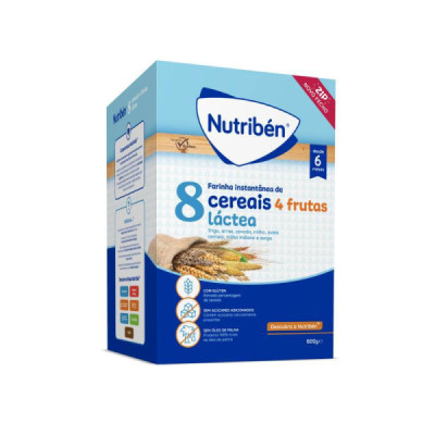 Nutriben Láctea Papa 8 Cereais 4 Frutas +6M 600g