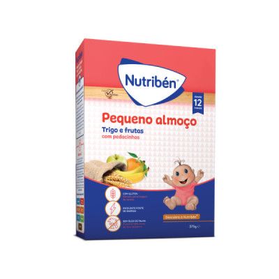 Nutribén Papa Não Láctea Pequeno Almoço Trigo e Frutas +12M 375g