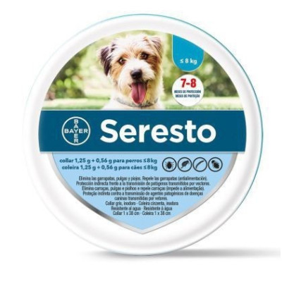 Seresto Coleira 1,25G+0,56G Cão até 8Kg