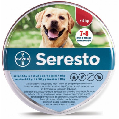 Seresto Coleira 4,50G+2,03G Cão mais de 8Kg