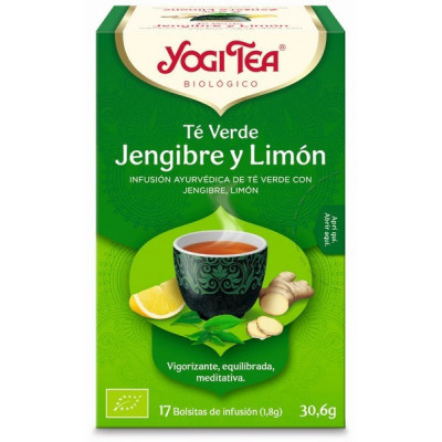 Yogi Tea Bio Cha C. Verde Gengibre Limao 17 Saq | Farmácia d'Arrábida