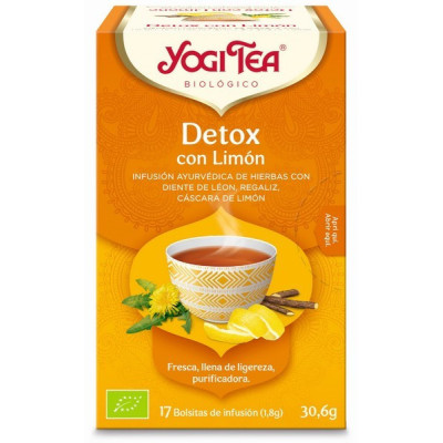 Yogi Tea Bio Cha Detox Limao 17 Saq | Farmácia d'Arrábida