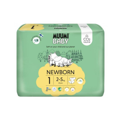 Muumi Baby Newborn Fralda T1 2-5kg x25 | Farmácia d'Arrábida