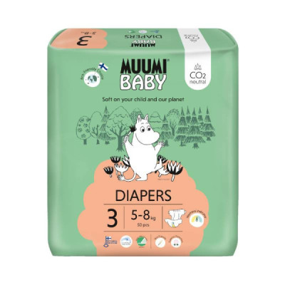 Muumi Baby Fraldas T3 5-8kg x50
