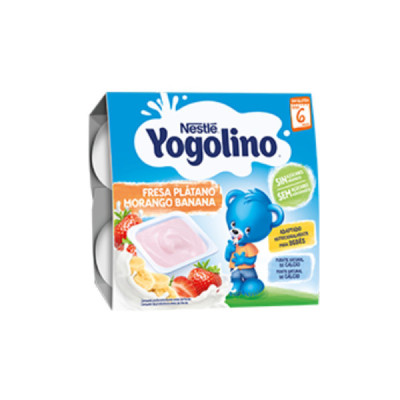 Nestlé Yogolino Morango Banana +6M 4x100g | Farmácia d'Arrábida