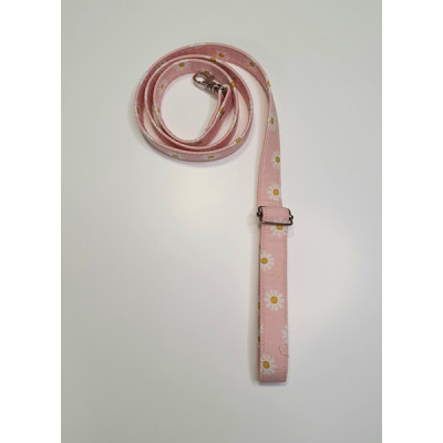 Trela Cão Rosa com Flores