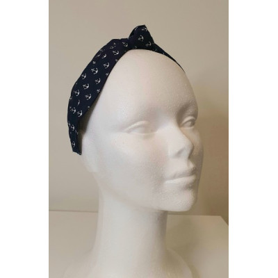 Bandolete Cabelo Azull Marinho com Ancoras