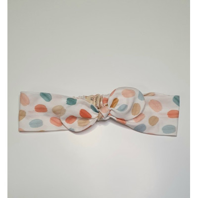 Fita Cabelo Branca com Bolas Coloridas