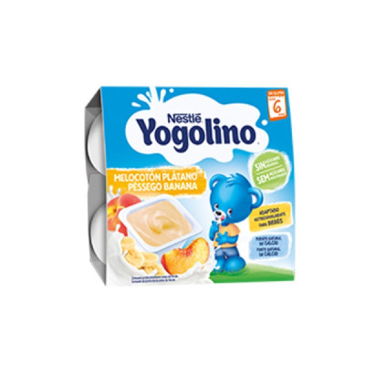 Nestlé Yogolino Pêssego Banana +6M 4x100g | Farmácia d'Arrábida
