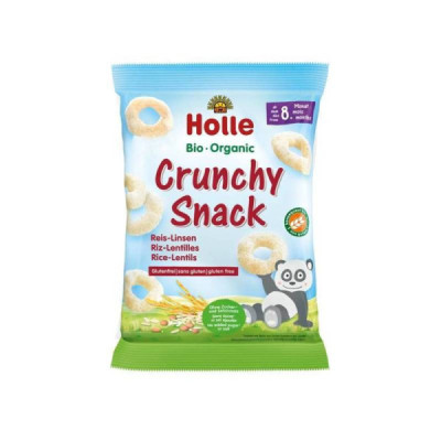 Holle Bio Crunchy Snack Crocante De Arroz E Lentilhas 25g +8M | Farmácia d'Arrábida