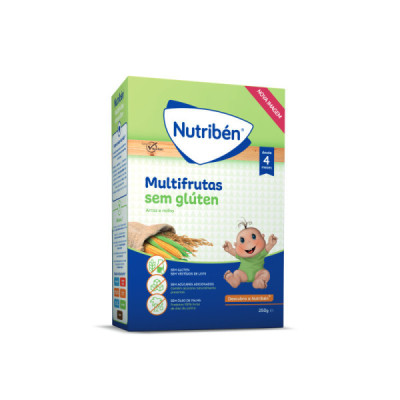 Nutribén Papa Não Láctea Multifrutas Sem Glúten +4M 250g | Farmácia d'Arrábida