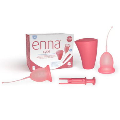 Enna Cycle Copo Menstrual (2 Unidades) com Aplicador + Caixa Esterilizadora - M