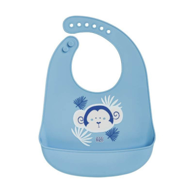 Saro Jungle Party Babete Silicone Azul +6M