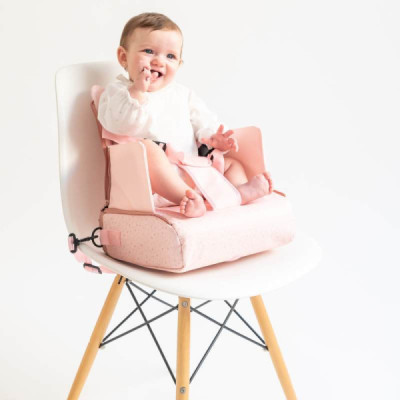 Saro Cadeira Refeição Portátil Rosa +6M