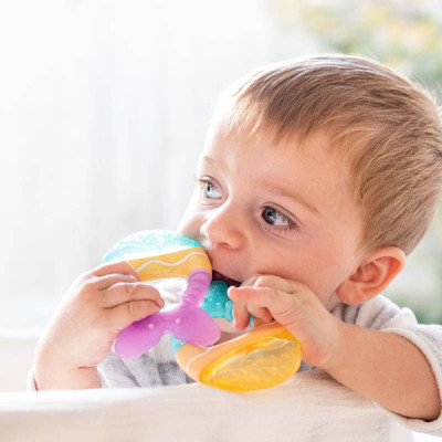 Saro Mordedor de Água Peixinhos Amarelo e Verde +6M