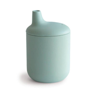 1002323 Mushie Copo Didático Verde 6+ Meses | Silicone Alimentar | Transição do Biberão