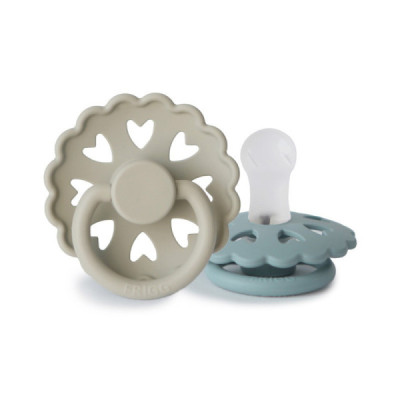 Frigg Fairytale Chupetas Silicone Bege/Azul Céu 0-6M