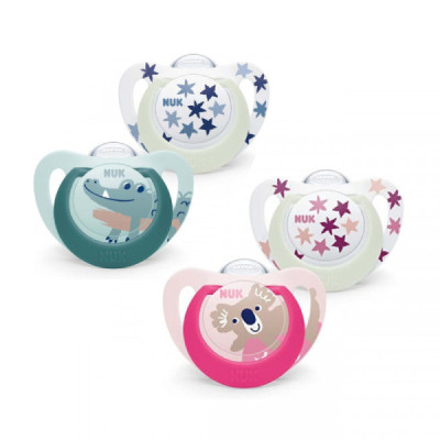 Nuk Star Day&Night Chupetas Silicone 18-36M