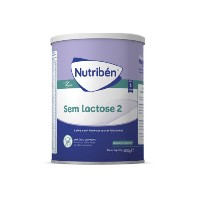 Nutribén Sem Lactose 2 Leite +6M 400g | Farmácia d'Arrábida