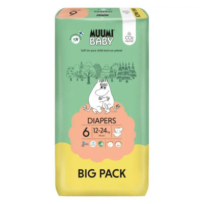 Muumi Baby Big Pack Fraldas T6 12-24Kg x54 | Farmácia d'Arrábida
